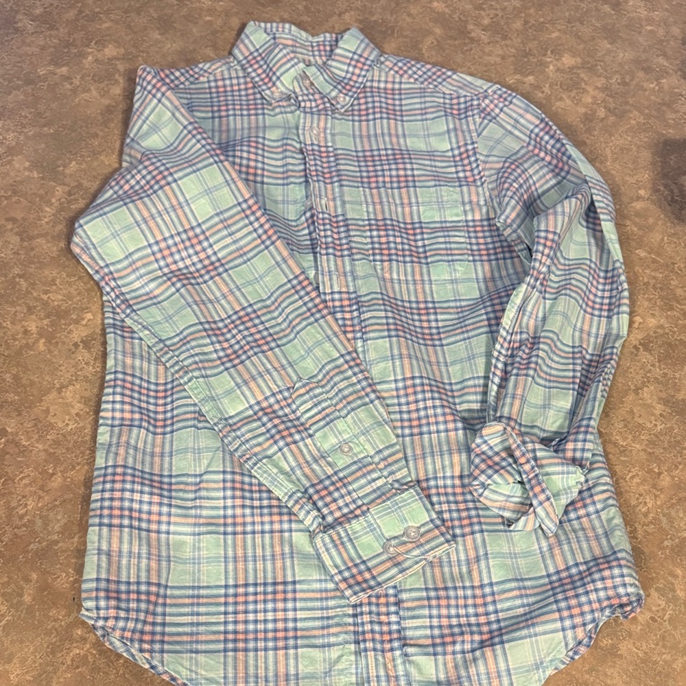 Class Club Blue and Pink Plaid Button Down Shirt